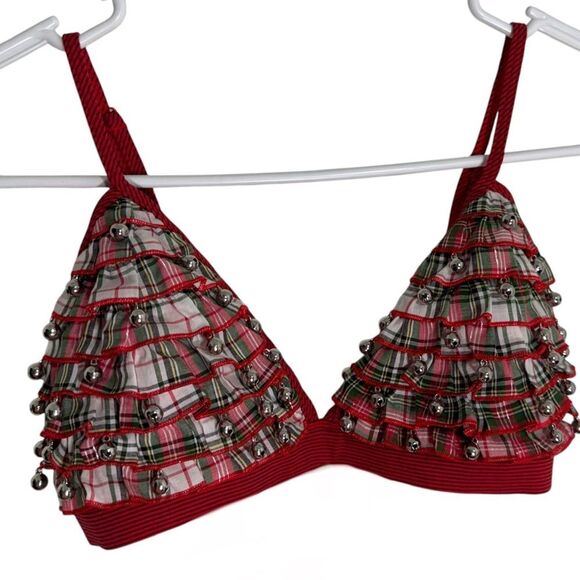 Victoria’s Secret Jingle Bells Plaid Christmas Bralette - Picture 1 of 4
